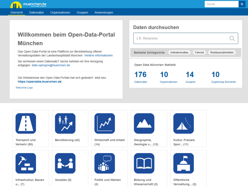 Link zur Startseite der Plattform opendata.muenchen.de