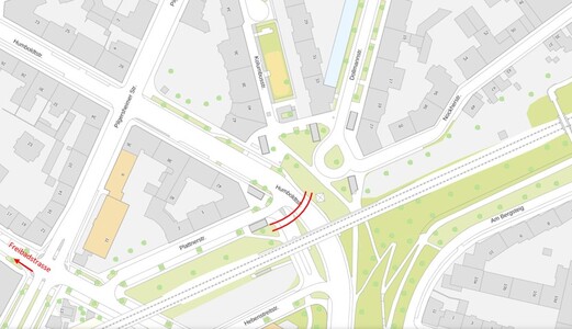 Vorschlag: Fußgängerbrücke Kolumbusplatz - Plattnerstraße