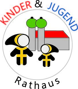 Logo 2 Münchner Kindel vor Kirche mit Schrift Kinder- und Jugend Rathaus