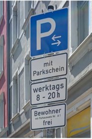Verkehrszeichen zum Parkraummanagement (Bildnachweis: Inovaplan)